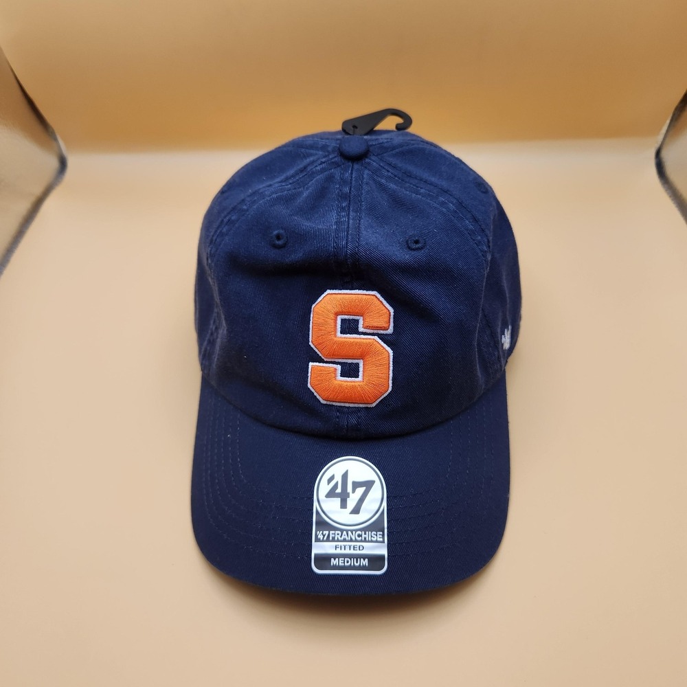 Syracuse Orange Hat Cap Fitted Mens Medium Navy NCAA College Basketball Block S